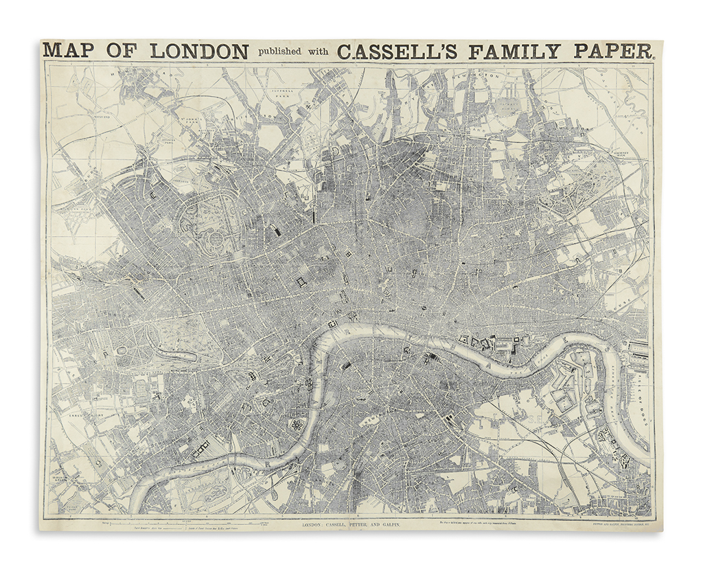 (LONDON.) Map of London published with Cassells Family Paper.